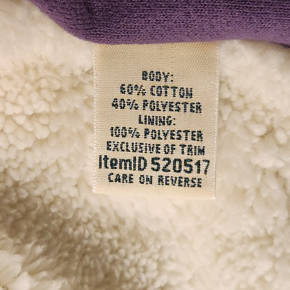 LL Bean Sherpa Lined Full Zip Sweatshirt Jacket Womens Dusty Purple Coat M - Picture 4 of 10